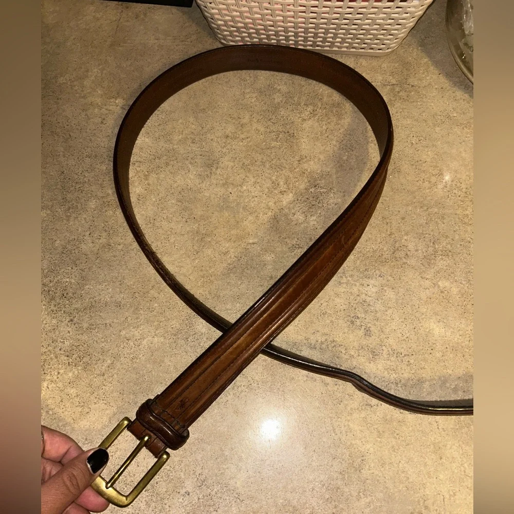 Polo Ralph Lauren Belt - brown Italian leather w/brass buckle